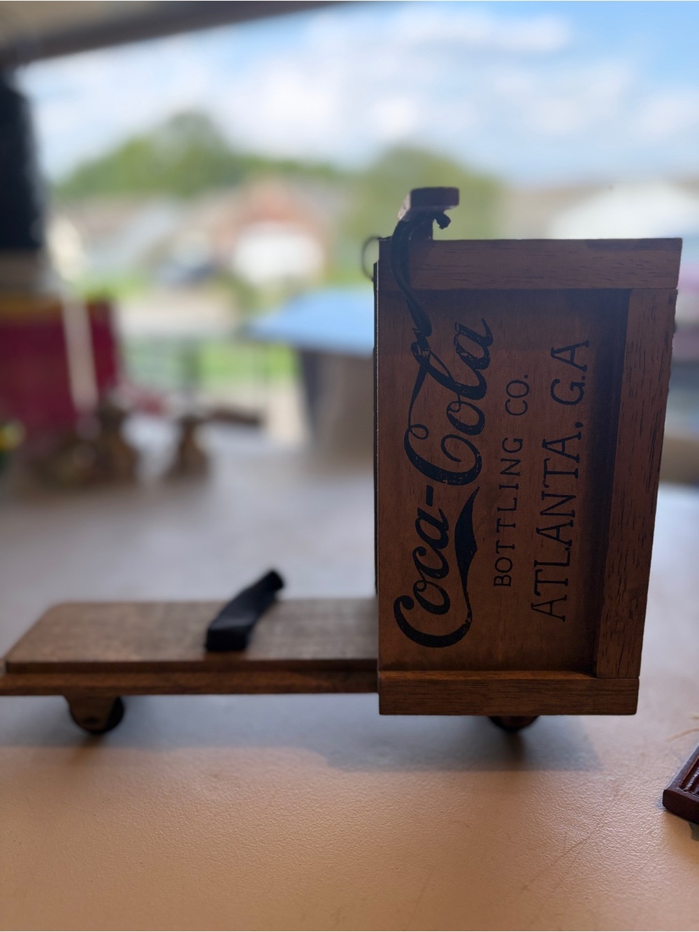 1960’s Knobler genuine Teak wood, Thailand, egg caddy & Coca C Cart, rolling pin - Picture 7 of 9